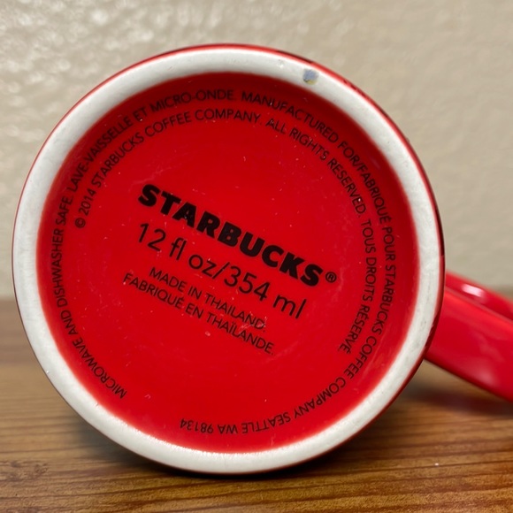 Starbucks 2014 Red Christmas Blend Ceramic Mug with logo - Picture 3 of 5